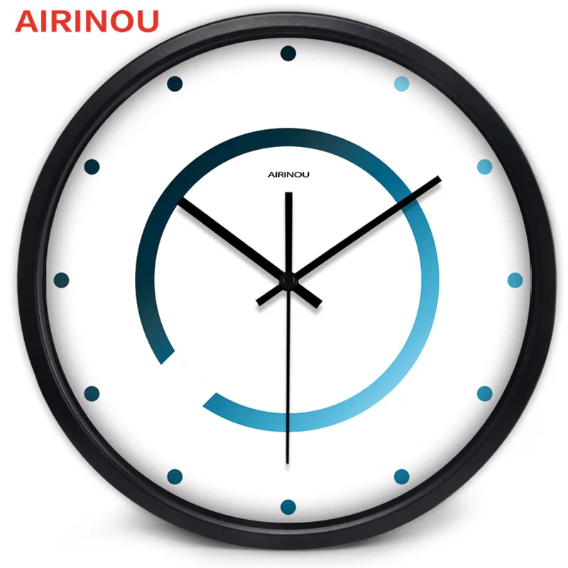 Настенные часы Airinou с абстрактным синим кольцом из стекла для гостиной кабинета