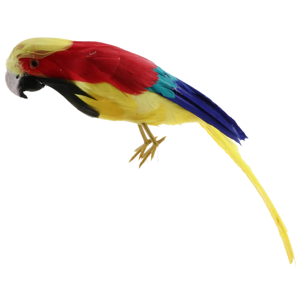 Simulation Parrot Model Artificial Feather Bird Animal Figurine Home Garden Sculptures Yard Law Ornament Decor Fancy Dress Party