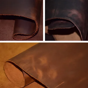 

Grain crazy horseshoe wax color change scraping head layer leather environmental European standard DIY Genuine Leather