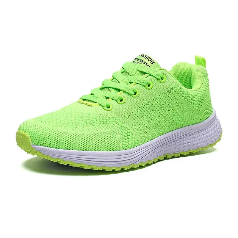 Роскошная женская обувь; Повседневная модная обувь с сеткой; дышащая обувь на мягкой подошве; спортивная обувь для бега; Цвет зеленый, оранжевый; большие размеры - Цвет: green