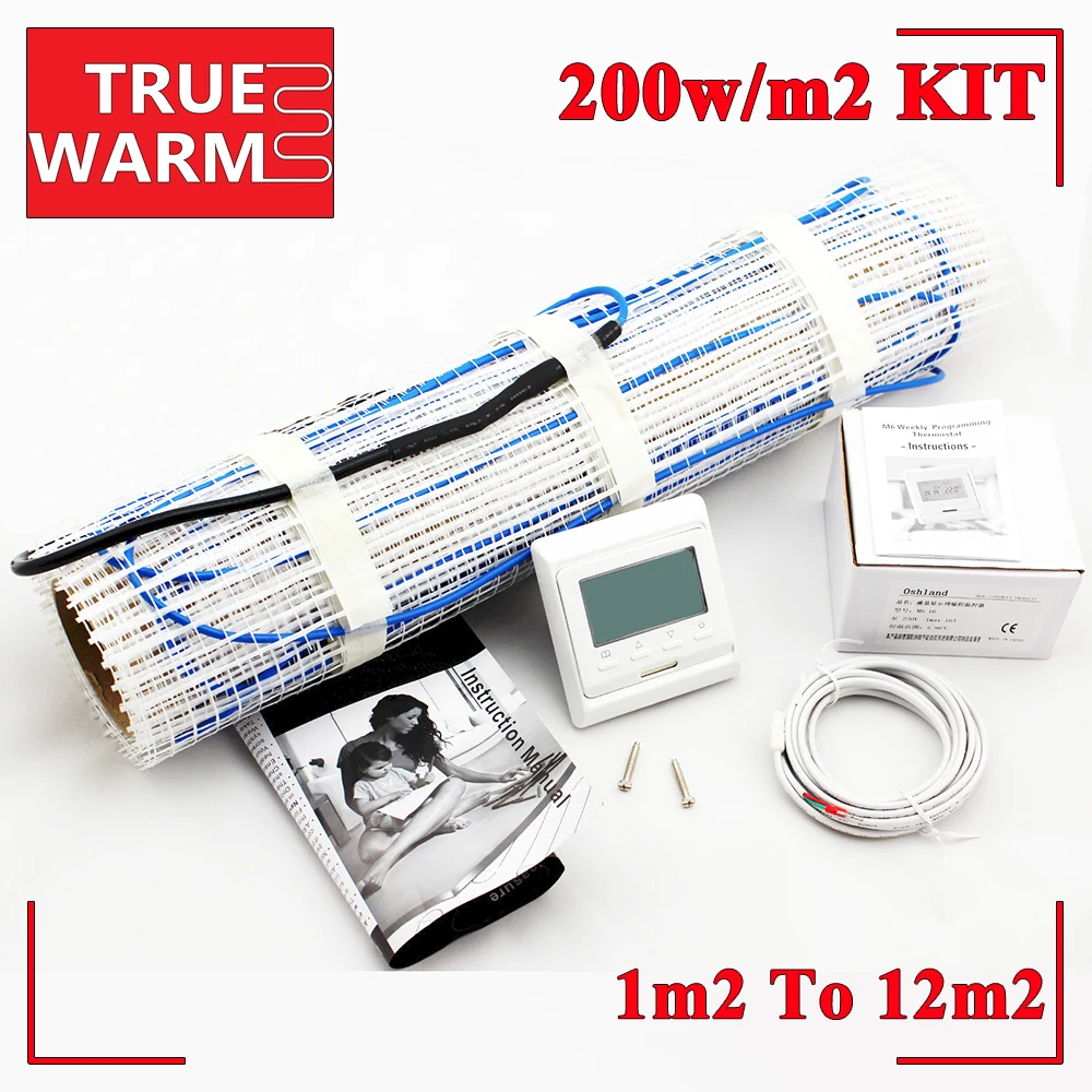 200w Sqm Electric Floor Heating Mat Kit With Lcd Digistal