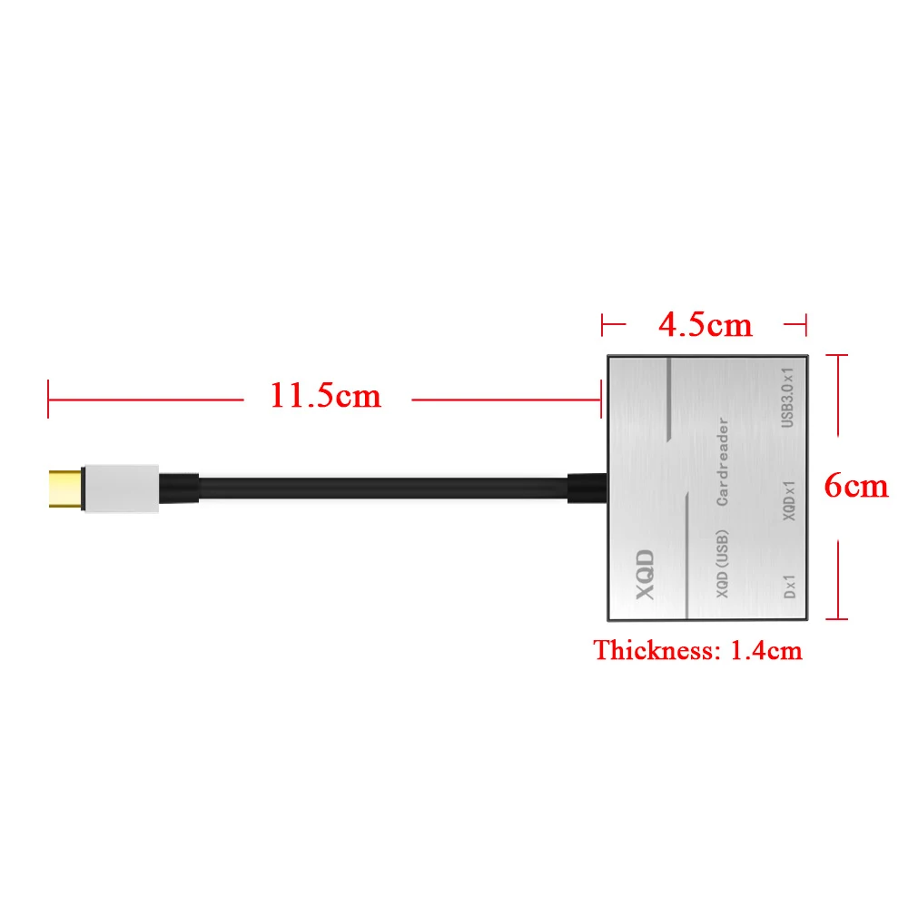 Silver Type-C для XQD/SD карты высокоскоростной кард-ридер USB3.0 высокоскоростная камера компьютерный набор адаптер для sony серии G Lexar XQD карты - Цвет: Silver