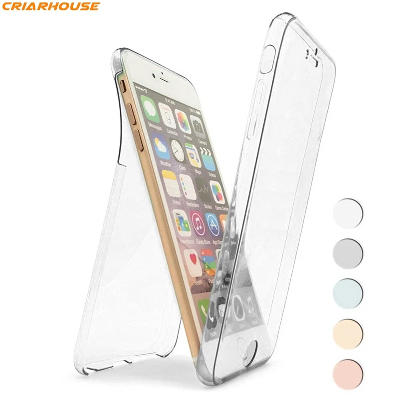 

For Apple iPhone 8 SE 5s 5 6 6s 7 Plus phone case 360 Full Body Coverage clear Transparent Soft TPU Silicone Ultrathin Cover