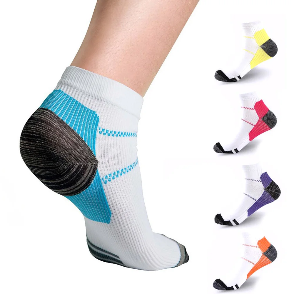 

1 Pair Unisex Compression Socks Ankle High Comfortable Sports Socks Plantar Fasciitis Heel Arch Pain Relieving Running Footwear