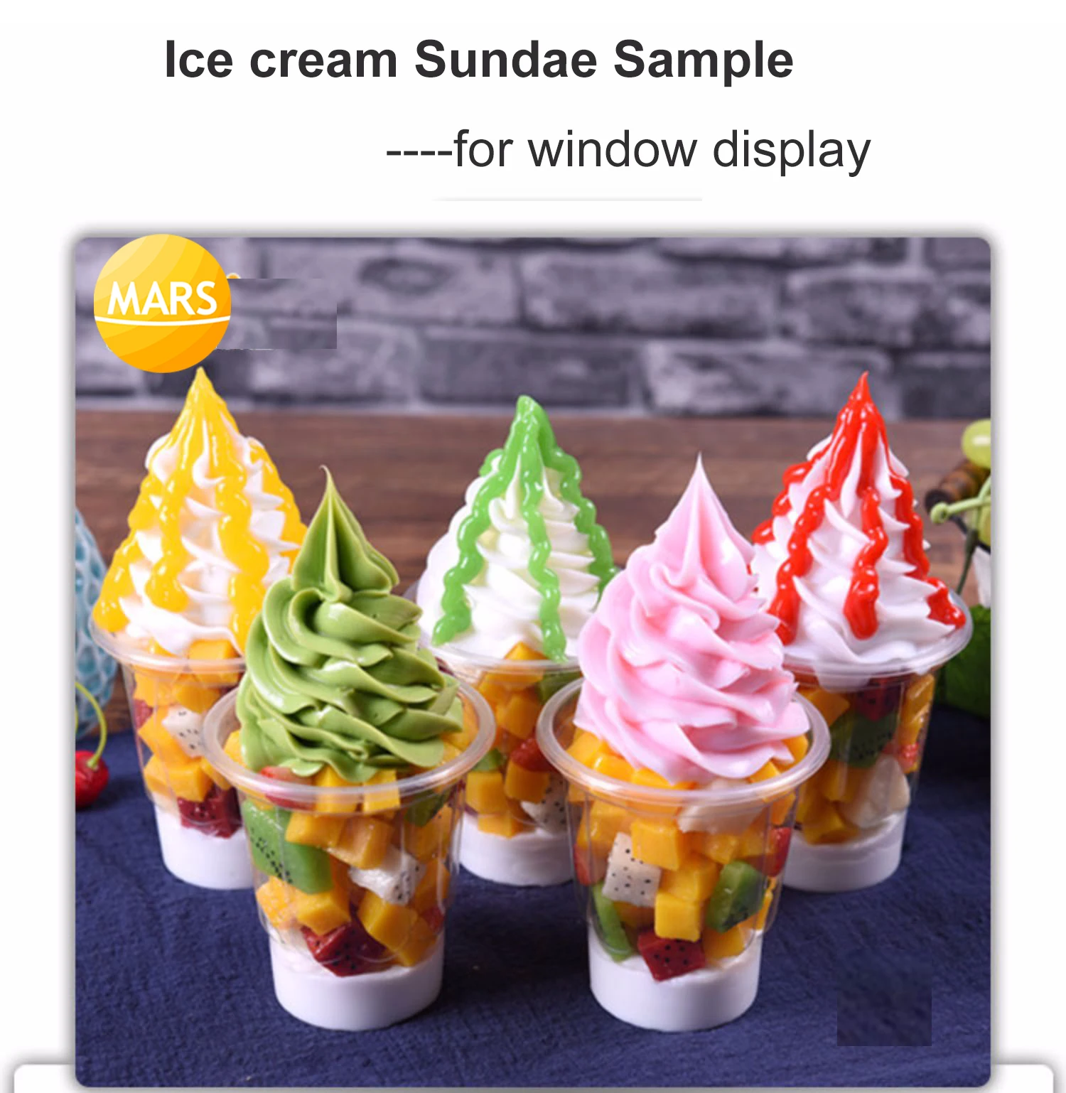 Оконный дисплей модели продуктов питания для сливочного мороженого реквизит Моделирование мороженого вафельный конус образец формы поддельные фрукты Sundae модель на заказ