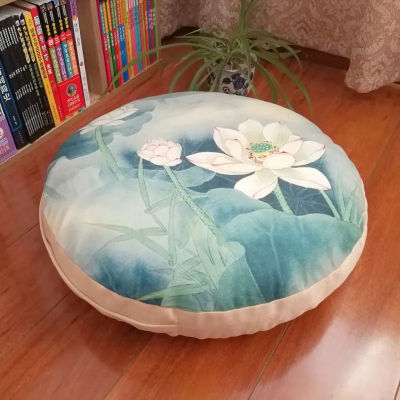 Хлопковая льняная Подушка Lotus круглая подушка для дивана стула подушки офиса