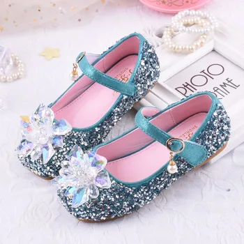 

kids casual shoes sandals For girls fashion Sequin Shining Princess shoes crystal Flower Soft bottom girls child casual shoes