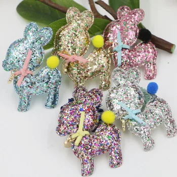 

New Arrived 30pcs Animals Shape Cartoon Glitter sika deer Headwear garments Decoration Materials DIY handmade hair accessories