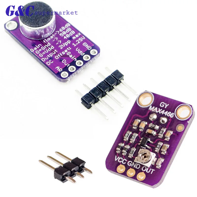 GY MAX4466 MAX9814 электретный микрофон модуль усилителя Регулировка из GND VCC Плата 2 4 5 в