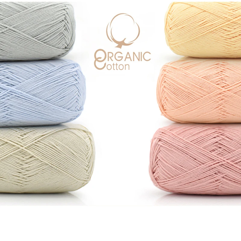 

New 5balls*50g Natural Soft Health Organic Cotton Yarn thin yarn for knitting fine Baby Wool Crochet yarn weave thread,Z3778