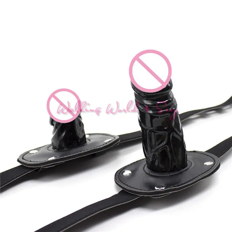 Adult Game Silicone Dildo Gag Oral Sex Penis Mouth Plug Penis Gag With Locking Buckles Leather Bondage Sex Products For Couples (4)