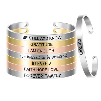 

10pcs/lot Womens Bracelet Custom Engraved Name Ladies Bracelets Bangles Engraving Letters Armband Women Jewelry Gift SL-091