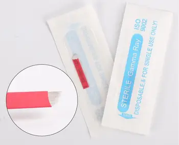 

12 Pin Microblading Needles Permanent Makeup Eyebrow Blade For 3D Embroidery Manual Tattoo Pen Machine Cosmetic Eyebrows 200pcs