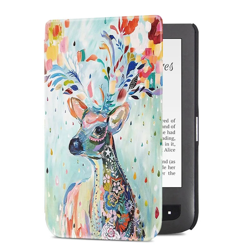 BOZHUORUI чехол для Pocketbook Aqua 2/Touch Lux 2 электронных книг, мода окрашенные Pocketbook 626/641 ультратонкий кожаный чехо - Цвет: Christmas Deer