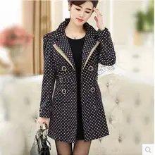 Высокое качество, новинка, весна, осень, зима, Тренч, Женский брендовый, модный, в горошек, тонкий, плюс размер, 4XL, длинный плащ, AE744