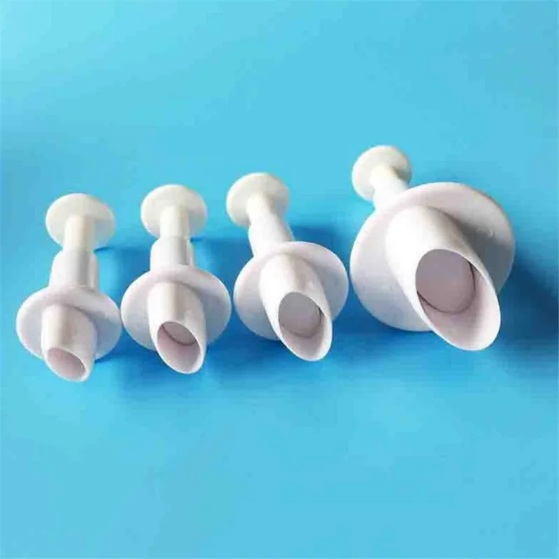 

4pcs/set Oval Shaped Cookie Plunger Cutter Plastic Fondant Cutter Biscuit Mold Sugarcraft Cake Decorating Tools