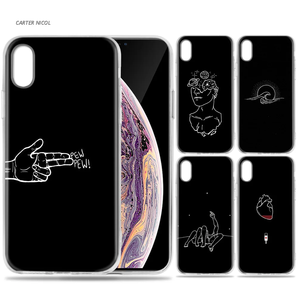

Case for iPhone 7 8 6 6s Plus 5 5S SE 5C X XS MAX XR Silicone Coque Cases Cover Funny Dark Memes Pew Pew