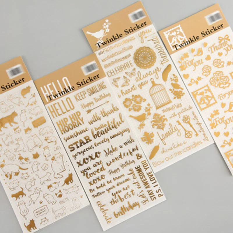 

Creative Hot Stamping Stickers Daily Life Series Hand Account Stickers Notes Excerpt Office School Supplies Stationery Sticker