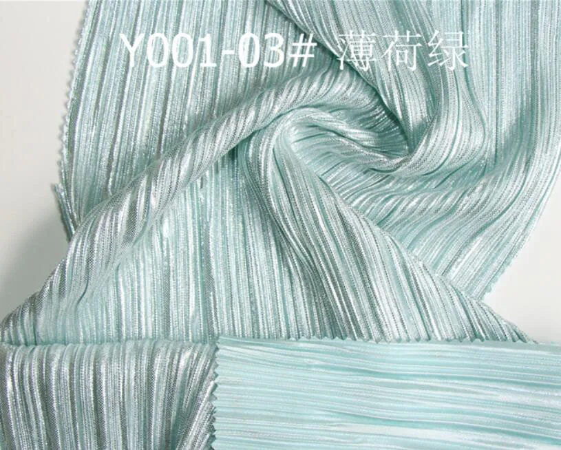 Бронзовое серебро измельченный сатин блестящая ткань плиссированный материал для одежды DIY платье Мода глянцевый материал 1 ярд - Цвет: 3