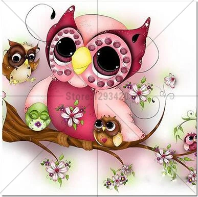 

Crystal diamond embroidery mosaic resin rhinestones diy 5d diamond painting cartoon owl cross stitch arts and crafts gift