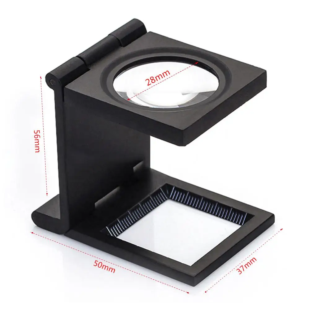 

10 Times Zinc Alloy Black Stoving Varnish All Metal Cloth Magnifying Glass Three Fold Lens Textile Magnifying Glass 9005D