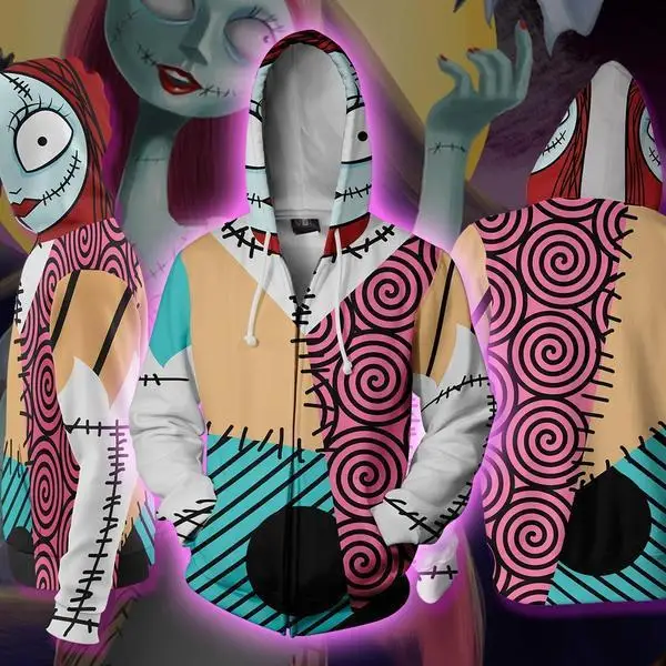 Джек Скеллингтон костюмы толстовки с капюшонами с изображением клоунов куртка косплей 3D печатных молнии толстовки мультфильм Толстовка для мужчин и женщин спортивные толстовки