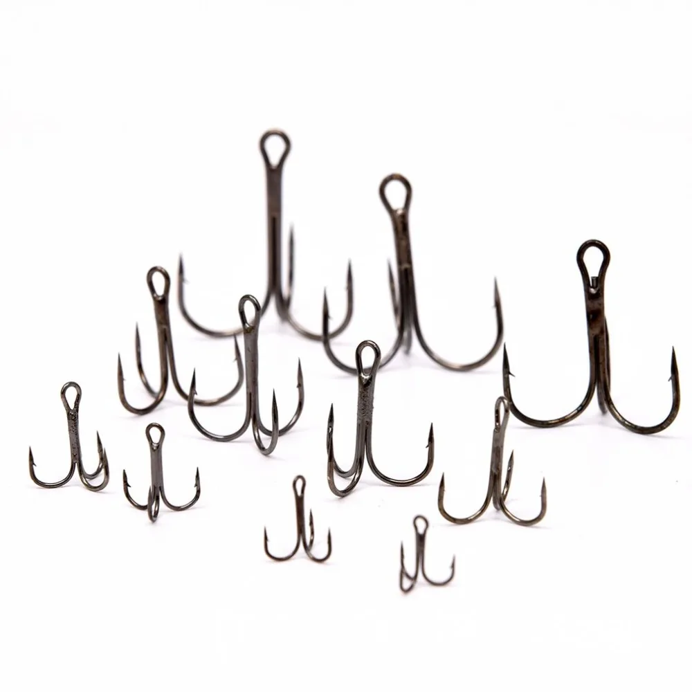 100pcs Fish Fishing Sharpened Hooks Black Silver Barb Lure Tackle Bait Fish Hook Bend Treble Hooks Anchor Hook Hot Sale Dropship