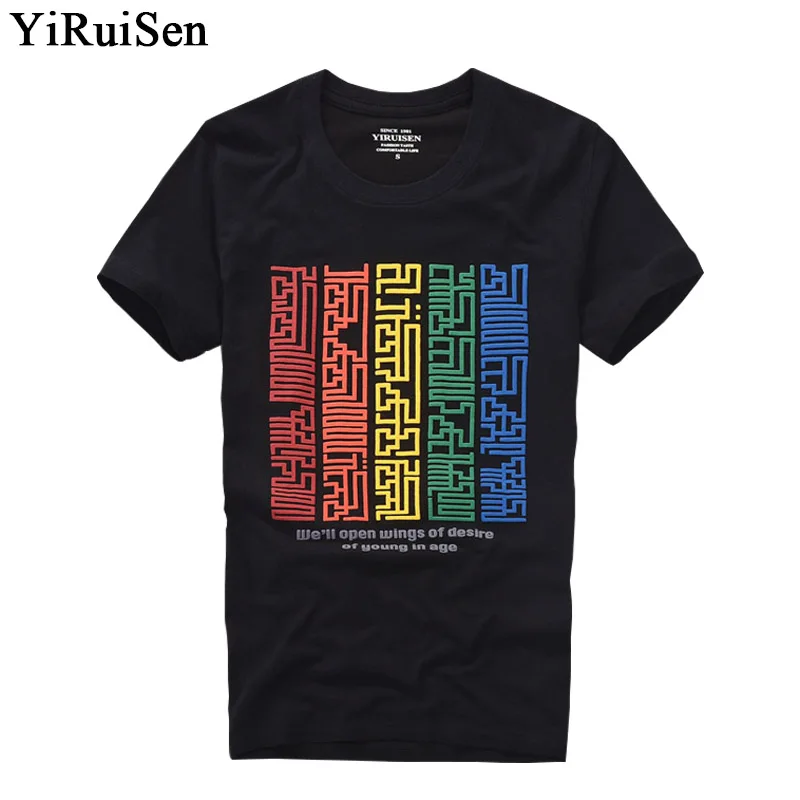 

2018 New men short sleeve t shirt 100% cotton o-neck fashion print t shirt men YiRuiSen brand summer clothing top tees