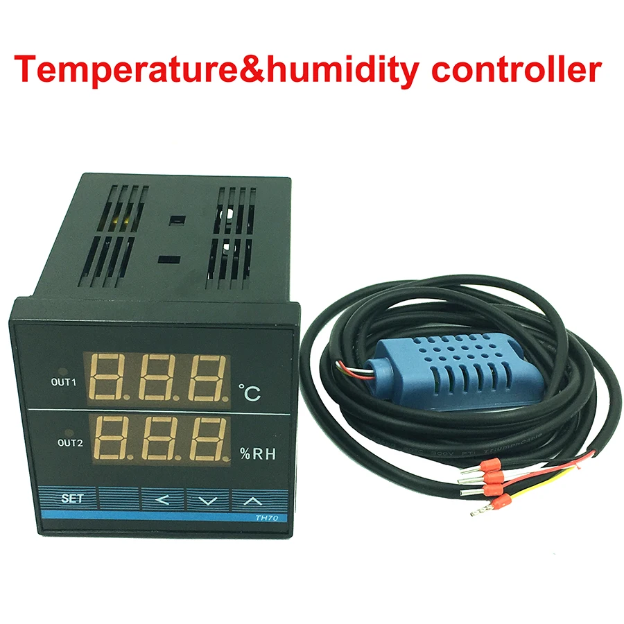 

Digital Temperature Humidity Controller Meter Tester Thermostat Hygrostat Hygrometer Regulator 72X72mm 0-70C 5-90%RH