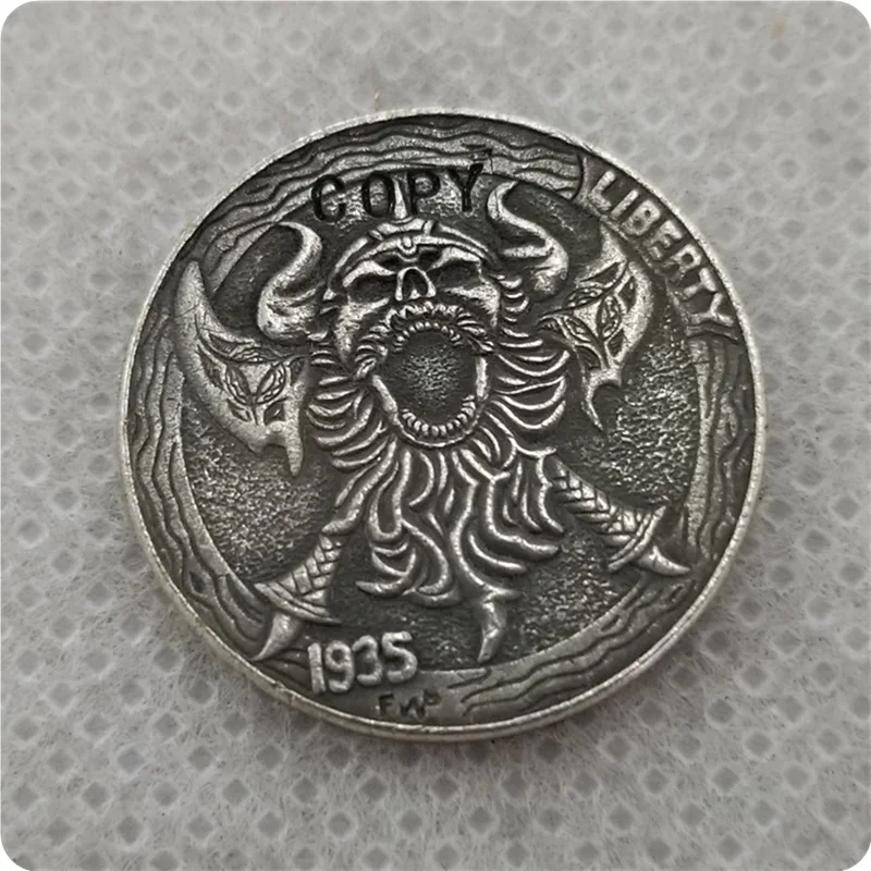Hobo Nickel Coin_Type #52_1935-D BUFFALO NICKEL copy coins commemorative collectibles | Дом и сад