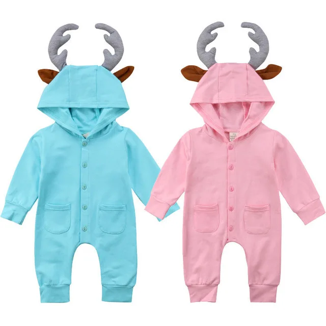 

Pudcoco One Piece Set Baby Clothes 2018 Autumn Newborn Baby Girl Boy Long Sleeve Deer Hooded Romper Jumpsuit Outfit Baby Clothes