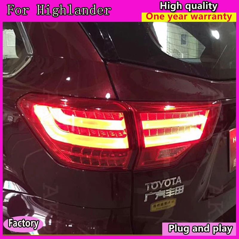 Car Styling for Toyota Highlander Tail Light Lights 2015-2019 New Kluger LED Lexus Type Rear Lamp DRL+Brake+Park+Signal | Автомобили и