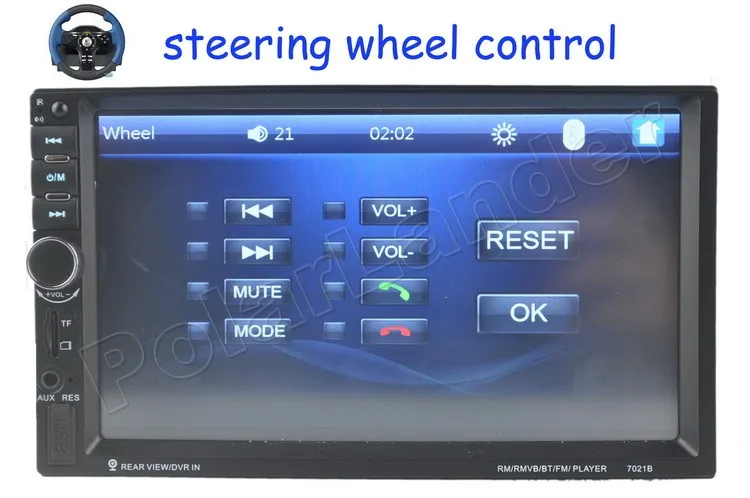 10 languages 2 DIN 7 inch Car Stereo MP5 Radio Player steering wheel control Touch Screen Bluetooth MP4 Player FM/TF/USB