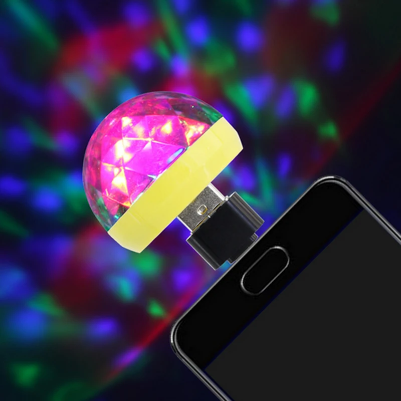 

Free shipping 4W USB cellphone mobphone ipad computer LED maigic crystal ball light RGB fro dj disco stage effect lighting