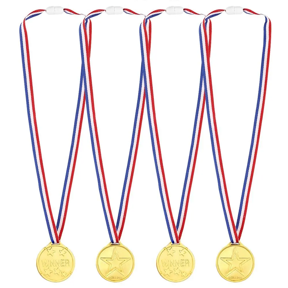 24 шт. Детские золотые победители пластиковые медали дети игрушки для вечеринок призы награды