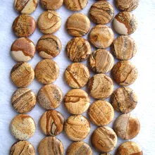 Натуральный желтый рисунок яшма плоский 25 мм монета/Круглые бусины для самостоятельного изготовления ювелирных изделий браслет ожерелье серьги