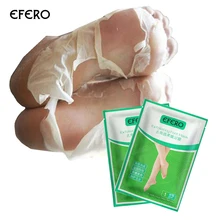 EFERO, 4 упаковки, отшелушивающая маска для ног, пилинг, удаление омертвевшей кожи, Детские маски для ног, носки для педикюра, спа, маска для очищения ног, каблуки