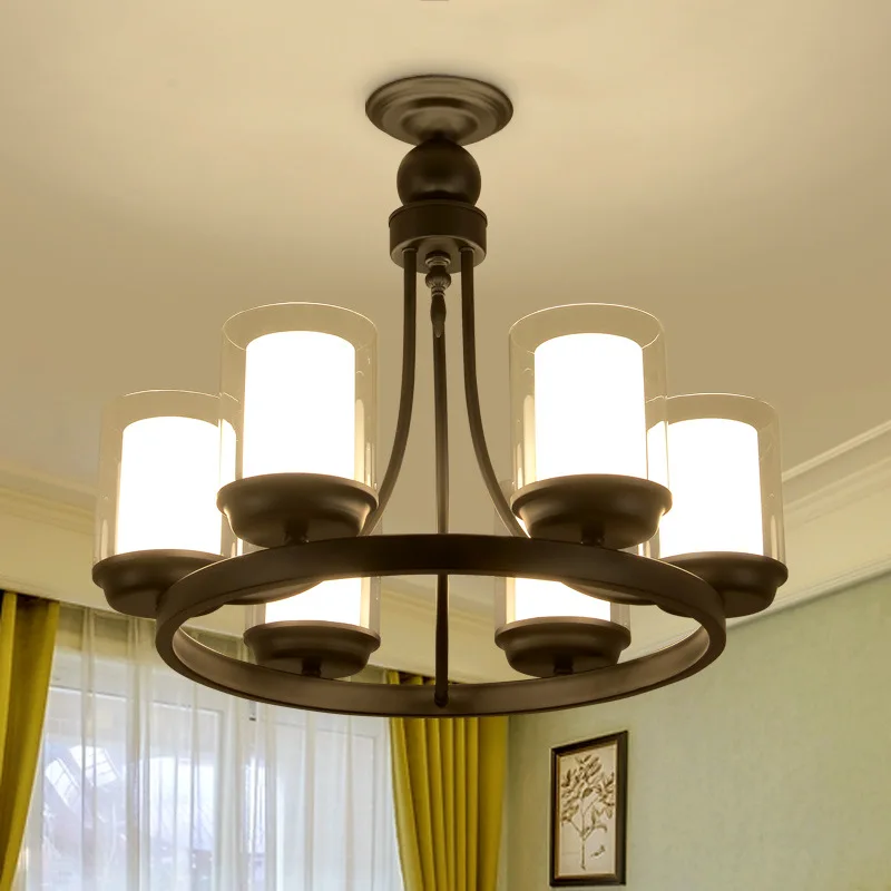 

modern minimalist Multiple Chandelier creative personality of living room lamps iron candlestick restaurant home lighting