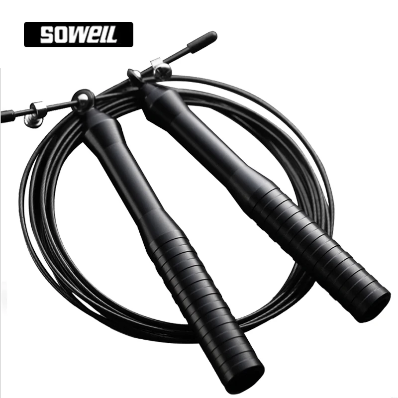 

Self-locking Jumping Rope High Speed bearing Crossfit skipping 3M Adjustable Ropes