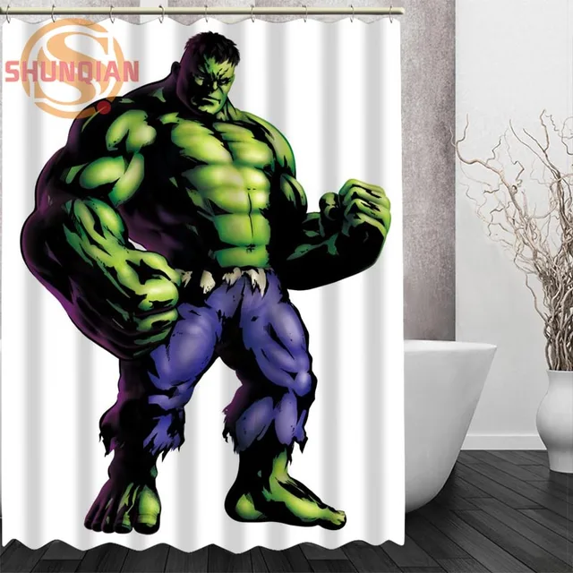 cartoon hulk Shower Curtain Eco friendly Modern Fabric polyester Custom