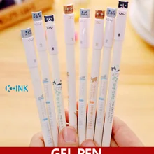 36 шт./лот, 0.38 мм черный милый котенок гелевая ручка, японский Стиль Kawaii кошка гелевая ручка Набор для письма в качестве офиса и школы стационарные