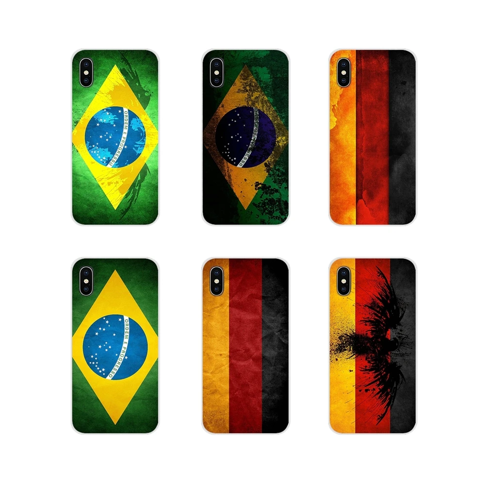 ##BUY Brazil Germany India flag Transparent TPU Skin Case For Samsung Galaxy S3 S4 S5 Mini S6 S7 Edge S8 S9 S10 Lite Plus Note 4 5 8 9