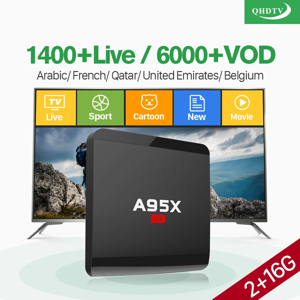 

IPTV Subscription A95XR1 IP TV Box 1 Year QHDTV Arabic Europe French IPTV Italy Android TV Box Belgium Europe QHDTV IPTV France