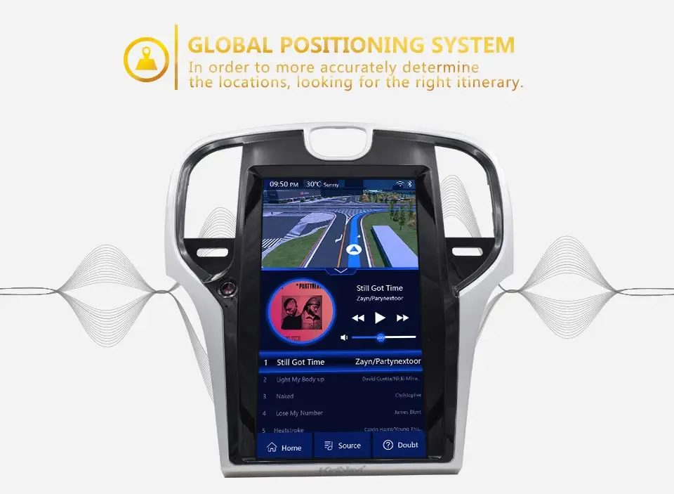 Flash Deal KiriNavi Car Radio Android DVD 12.1" Touch screen For Chrysler 300C Auto Audio GPS Multimedia Navigation System Bluetooth 3