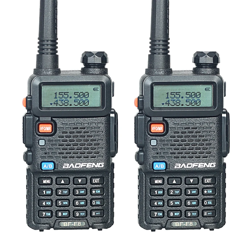 2PCS Baofeng BF F8 Walkie Talkie 5W 128CH Dual Band 58mm x 110mm x 32mm