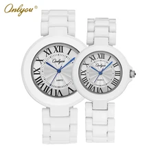 Onlyou Marque Blanc En Céramique Montre Des Femmes Des Hommes 2016 Montres À Quartz Poignet Bracelet Garçons Filles Mode Montre Sport Horloge 8830