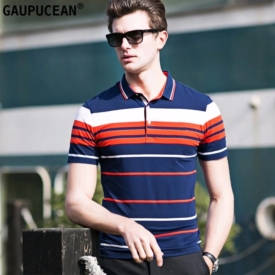 95% Cotton 5% Spandex Men Polo Shirt Short Sleeve Soft Orange Green ...