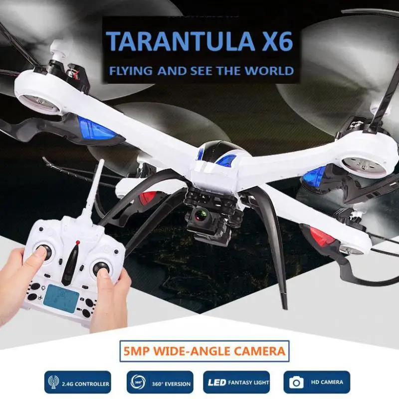 

2.4G 4CH 6 Axis Gyro RC Quadcopter tarantula x6 drone with camera RTF 360 Flips 3D Stunt Headless Mode with extra battery gifts