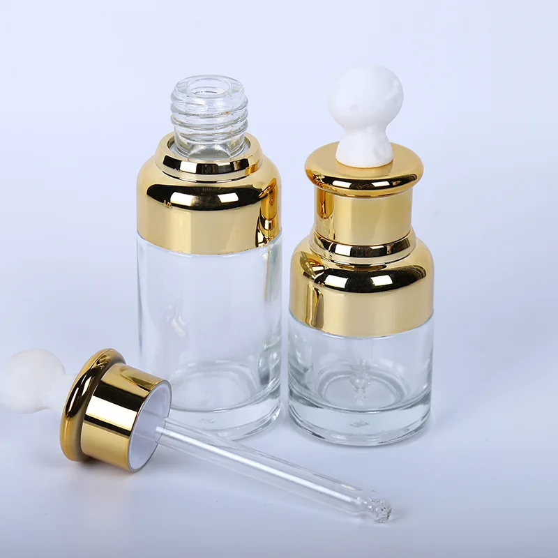 

20ML 30ML Glass Dropper Makeup Emulsion Bottle Empty Cosmetic Perfume Liquid Dispenser Essential Oil Refillable Bottle 10pcs/lot