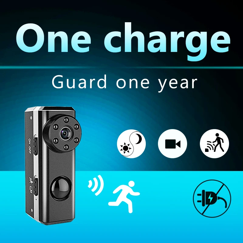  PIR HD1080P Mini Camera Portable Camera Covert Nanny Cam Video Recorder Camcorder Built-in 3300 mAh